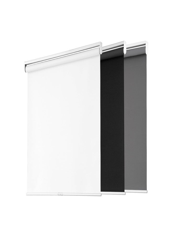 BWEROCIQ Blackout Roller Shades for Windows, Cordless Free-Stop Blinds with Thermal Insulated,UV Protection Fabric. Pull Down Room Darkening Door Blinds for Home, Office Easy to Install(23" W x 72" H,White) - Image 1